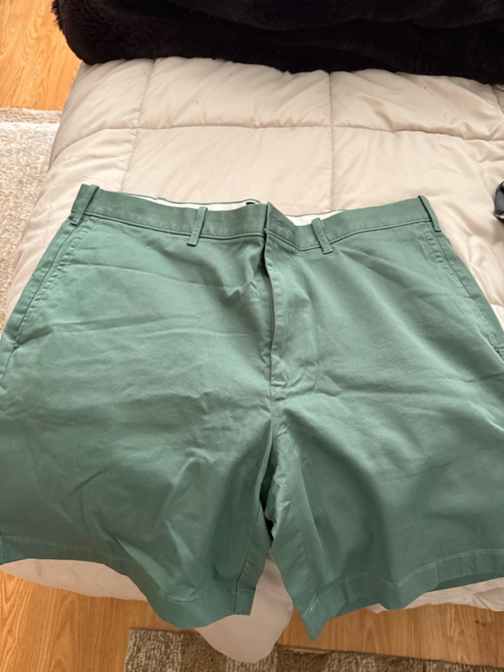J. Crew Men's Teal Green Flat-Front Cotton Shorts